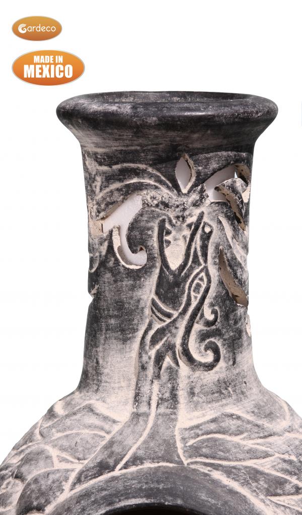 Wyre El Dragon Celtic Themed Mexican Clay Chimenea by Gardeco - Mouse & Manor