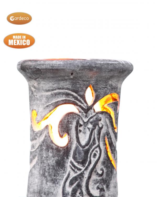 Wyre El Dragon Celtic Themed Mexican Clay Chimenea by Gardeco - Mouse & Manor