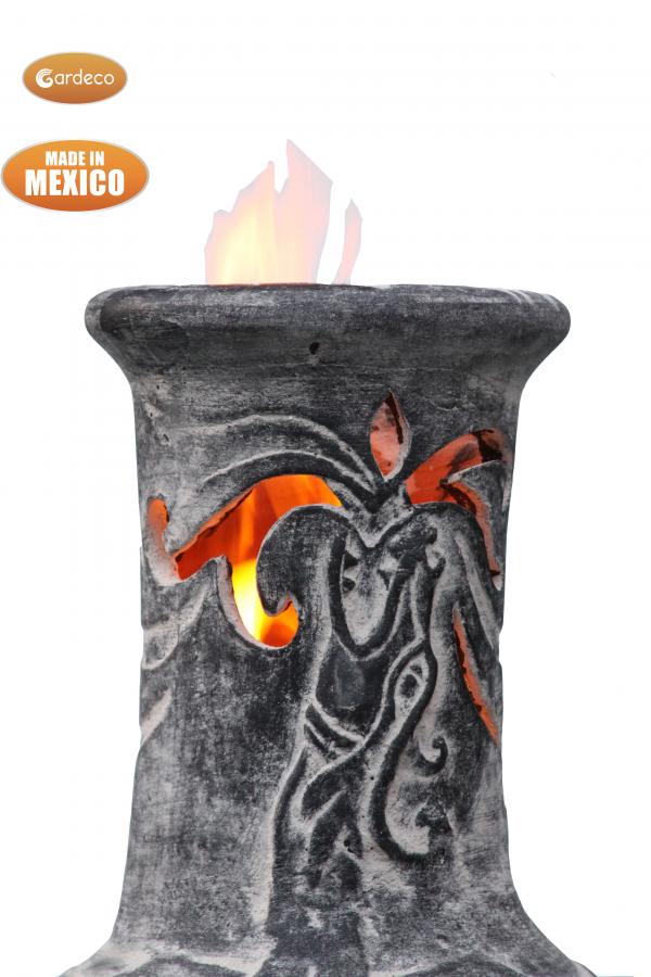 Wyre El Dragon Celtic Themed Mexican Clay Chimenea by Gardeco - Mouse & Manor