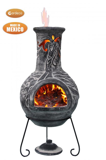 Wyre El Dragon Celtic Themed Mexican Clay Chimenea by Gardeco - Mouse & Manor