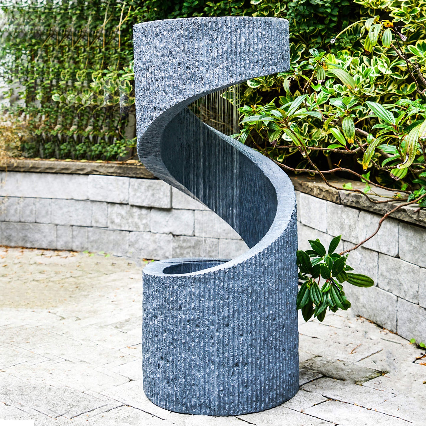 Outdoor Spiral Water Feature Sandstone/Cement/Granite Finish by Ivyline - Mouse & Manor