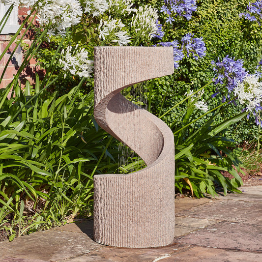 Outdoor Spiral Water Feature Sandstone/Cement/Granite Finish by Ivyline - Mouse & Manor