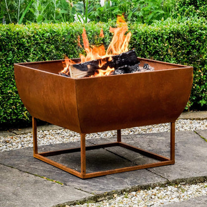 Windermere Outdoor Fire Pit Rust Iron by Ivyline - Mouse & Manor