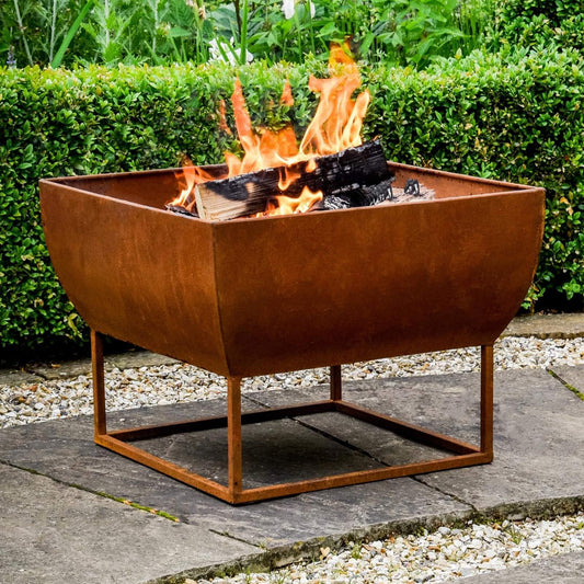 Windermere Outdoor Fire Pit Rust Iron by Ivyline - Mouse & Manor